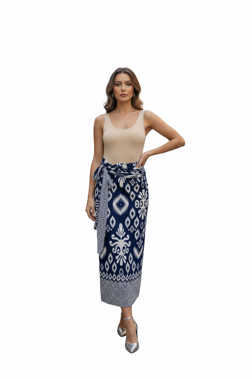 Pareo Falda Bohemia Azul - Vista frontal