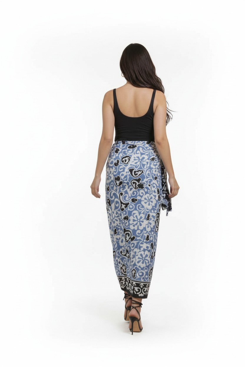 Pareo Falda Paisley Celestial - Vista trasera